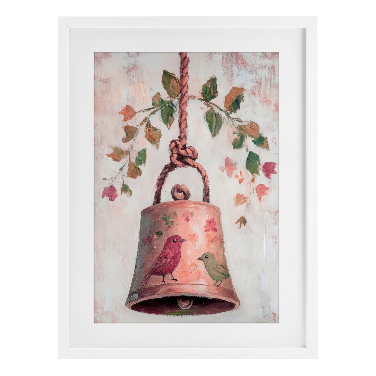 Stupell Industries Vintage Christmas Bell Framed Print Under Glass, design by Petal Prints Design